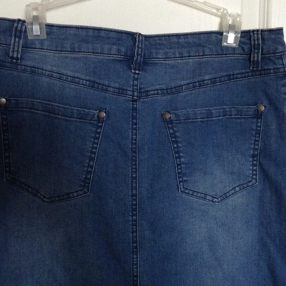 Tribal Women's Maxi Long Blue Denim Pencil Skirt Size 8 Office Casual Work - Picture 6 of 8